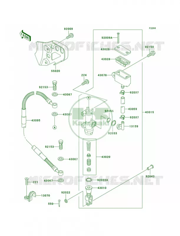 Rear Master Cylinder Kawasaki MOTOS 200 2006 KDX200  KDX200H6F