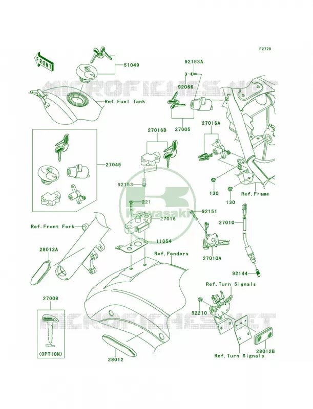 Ignition SwitchLocksReflectors Kawasaki MOTOS 900 2011 Vulcan 900 Classic  VN900BBFA