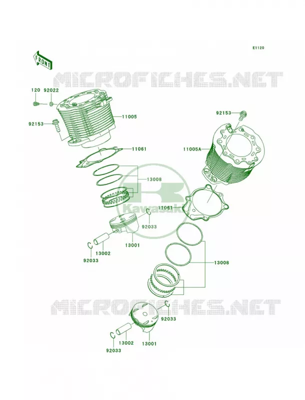 CylinderPistons Kawasaki MOTOS 2000 2010 Vulcan 2000 Classic LT  VN2000JAF