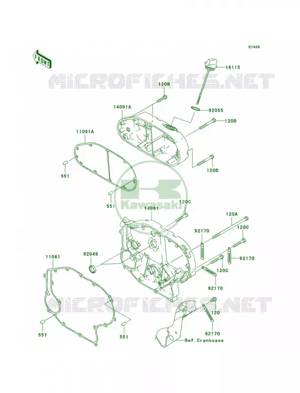Right Engine Covers Kawasaki MOTOS 2000 2010 Vulcan 2000 Classic LT  VN2000JAF