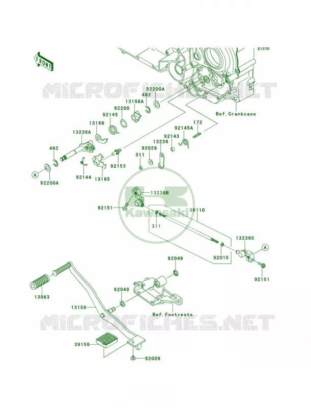 Gear Change Mechanism Kawasaki MOTOS 1700 2010 Vulcan 1700 Voyager  VN1700AAF