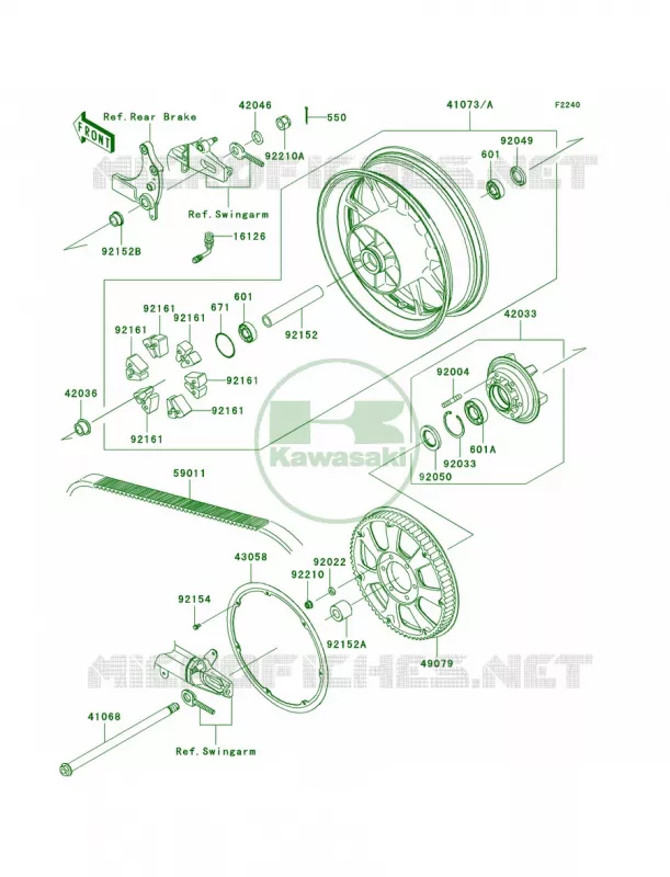 Rear WheelChain Kawasaki MOTOS 1700 2010 Vulcan 1700 Classic  VN1700EAF
