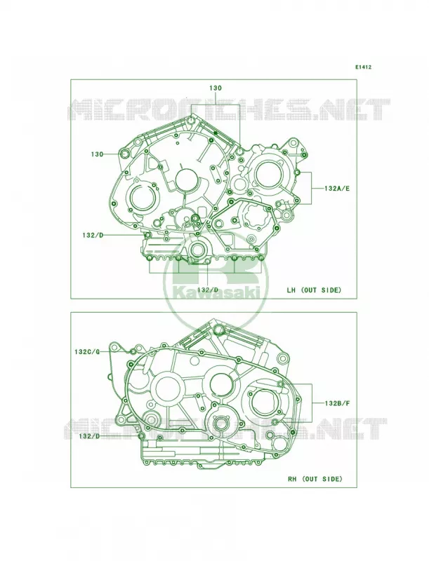 Crankcase Bolt Pattern Kawasaki MOTOS 900 2010 Vulcan 900 Classic  VN900BAF