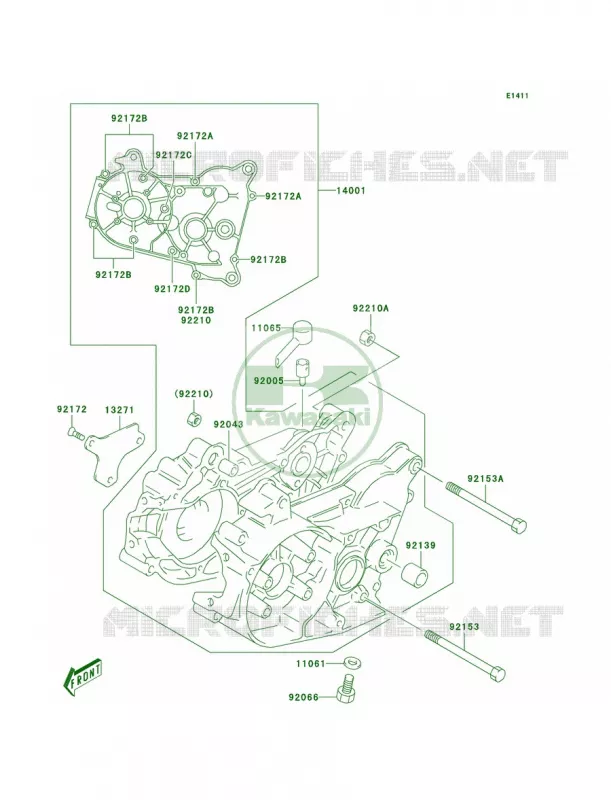 Crankcase Kawasaki MOTOS 50 2006 KDX50  KDX50A6F