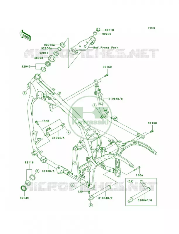 Frame Kawasaki MOTOS 900 2010 Vulcan 900 Custom  VN900CAF