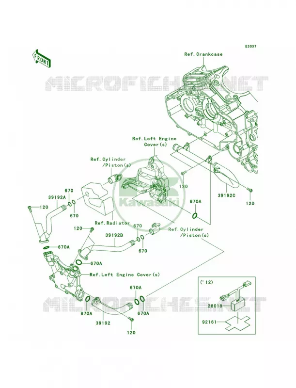 Water Pipe Kawasaki MOTOS 1700 2010 Vulcan 1700 Voyager ABS  VN1700BAF