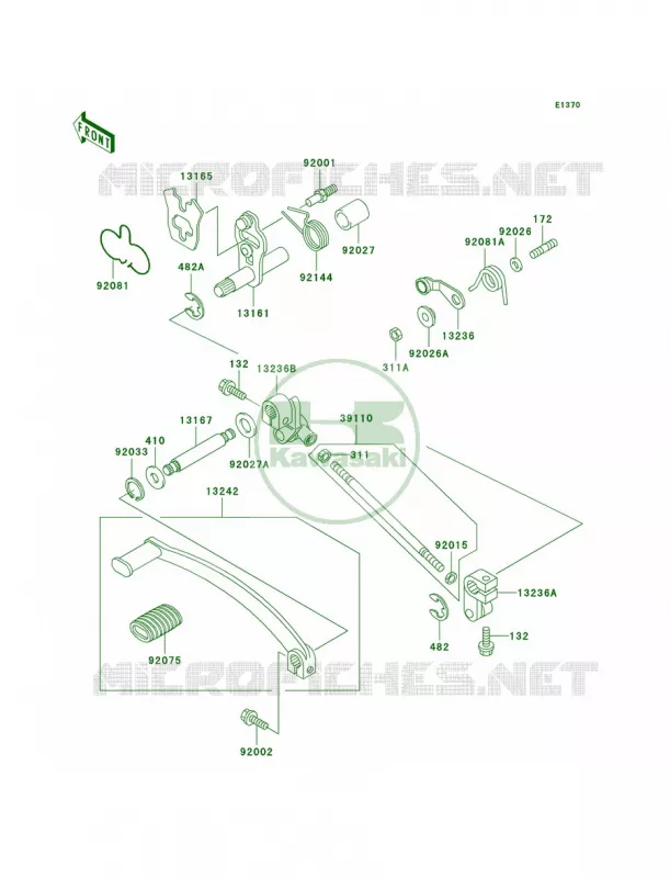 Gear Change Mechanism Kawasaki MOTOS 500 2009 Vulcan 500 LTD  EN500C9F