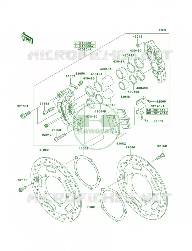 Front Brake Kawasaki MOTOS 2000 2009 Vulcan 2000  VN2000G9F