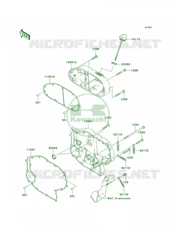 Right Engine Covers Kawasaki MOTOS 2000 2009 Vulcan 2000  VN2000G9F