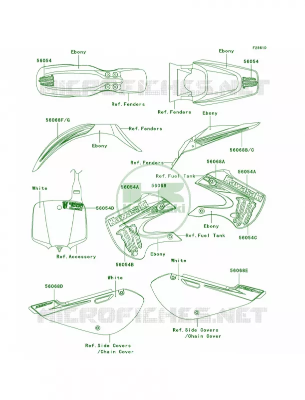 DecalsEbonyA9FA Kawasaki MOTOS 110 2006 KLX110  KLX110A6F