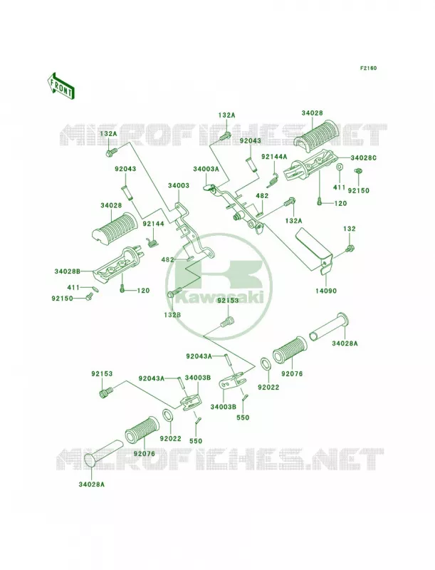 Footrests Kawasaki MOTOS 125 2009 ELIMINATOR 125  BN125A9F