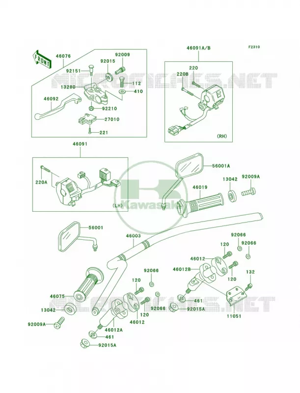 Handlebar Kawasaki MOTOS 125 2009 ELIMINATOR 125  BN125A9F