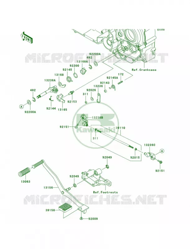 Gear Change Mechanism Kawasaki MOTOS 1700 2009 Vulcan 1700 Nomad  VN1700C9F