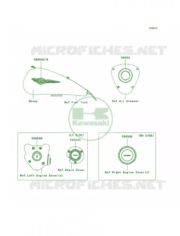 DecalsEbonyEBFECF Kawasaki MOTOS 1700 2009 Vulcan 1700 Classic  VN1700E9F