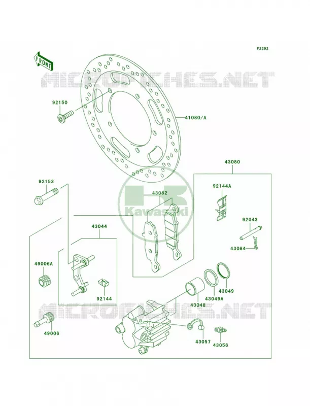 Front Brake Kawasaki MOTOS 900 2009 Vulcan 900 Custom   VN900C9FA