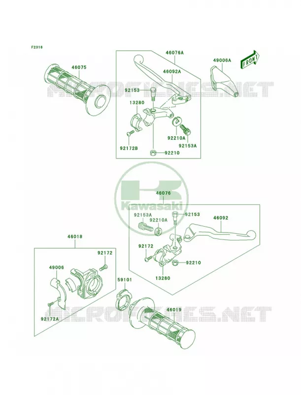 Handle Lever Kawasaki MOTOS 125 2006 KLX125  KLX125A6F