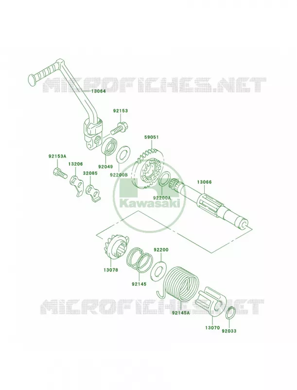 Kickstarter Mechanism Kawasaki MOTOS 125 2006 KLX125  KLX125A6F