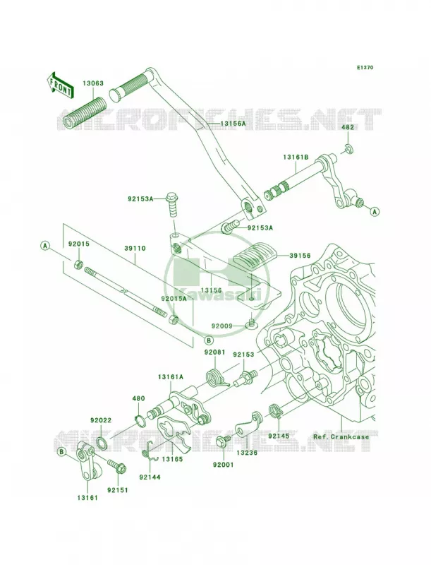 Gear Change Mechanism Kawasaki MOTOS 1600 2008 Vulcan 1600 Nomad  VN1600D8F