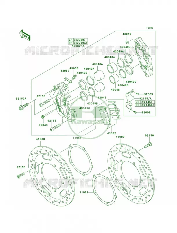 Front Brake Kawasaki MOTOS 2000 2008 Vulcan 2000  VN2000G8F