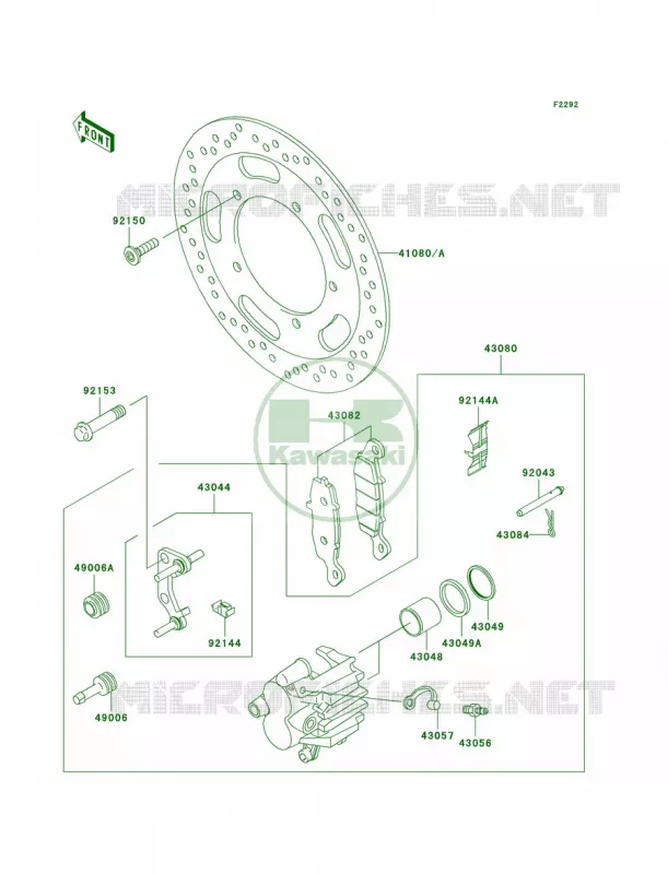 Front Brake Kawasaki MOTOS 900 2008 Vulcan 900 Custom  VN900C8F