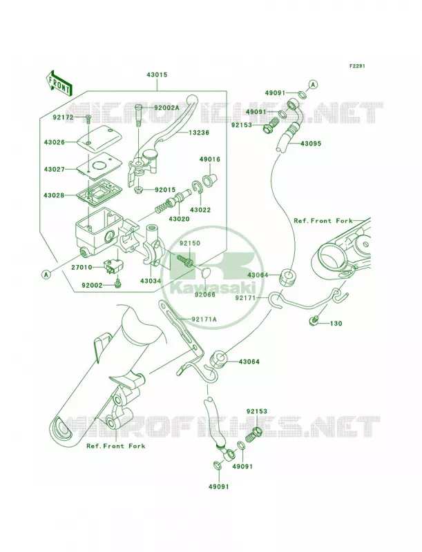 Front Master Cylinder Kawasaki MOTOS 900 2008 Vulcan 900 Custom  VN900C8F