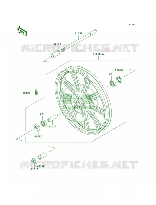 Front Wheel Kawasaki MOTOS 900 2008 Vulcan 900 Custom  VN900C8F