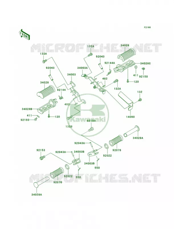 Footrests Kawasaki MOTOS 125 2007 Eliminator 125  BN125A7F