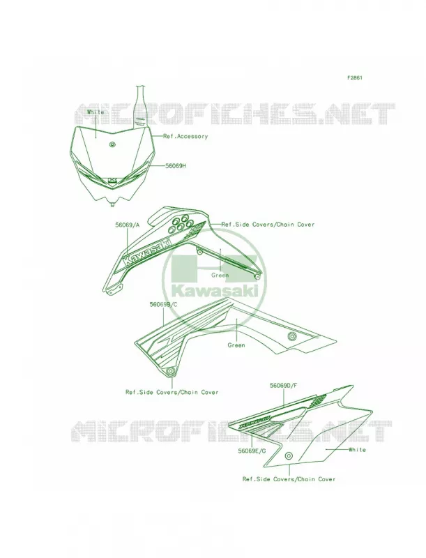DecalsACF Kawasaki MOTOS 140 2014 KLX140  KLX140AEF