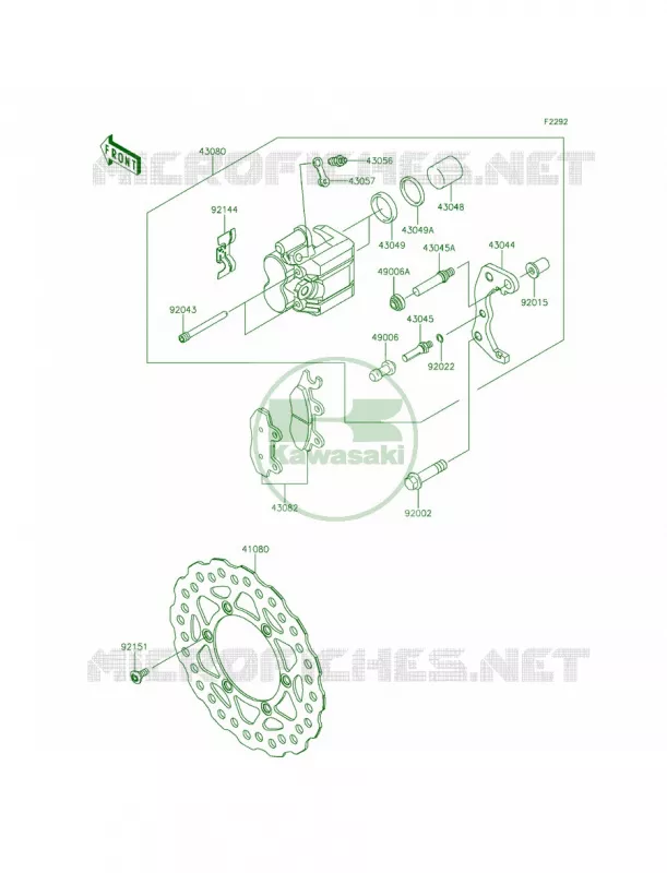 Front Brake Kawasaki MOTOS 140 2014 KLX140  KLX140AEF