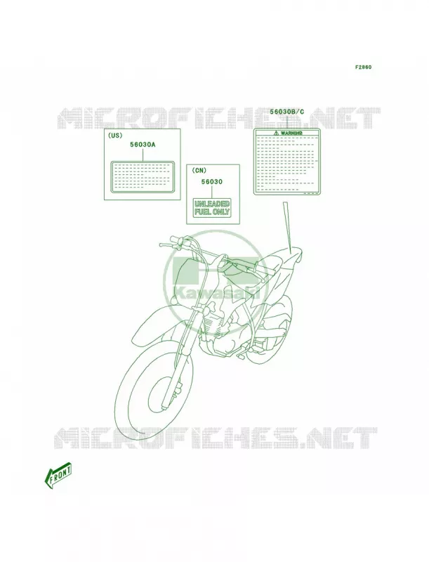 Labels Kawasaki MOTOS 125 2006 KLX125L  KLX125B6F