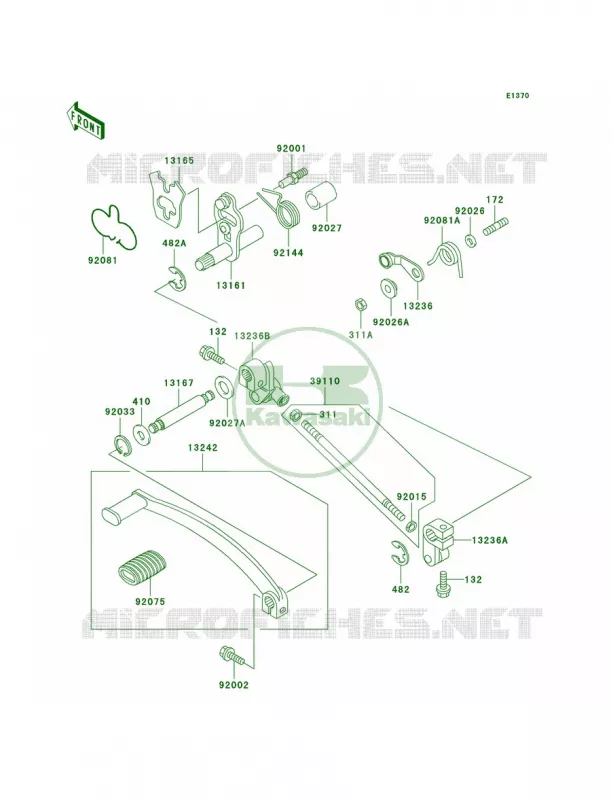 Gear Change Mechanism Kawasaki MOTOS 500 2007 Vulcan 500 LTD  EN500C7F