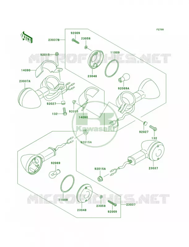 Turn Signals Kawasaki MOTOS 500 2007 Vulcan 500 LTD  EN500C7F