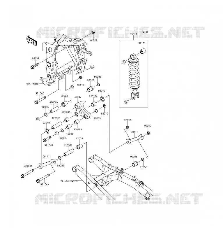 SUSPENSION - SHOCK ABSORBER Kawasaki MOTOS 250 2015 Z250SL ABS  BR250FFS