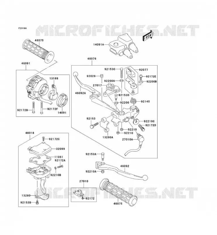 HANDLEBAR GRIP(JSAAK47B32108572-) Kawasaki QUAD 400 2005 KFX400  KSF400-A3