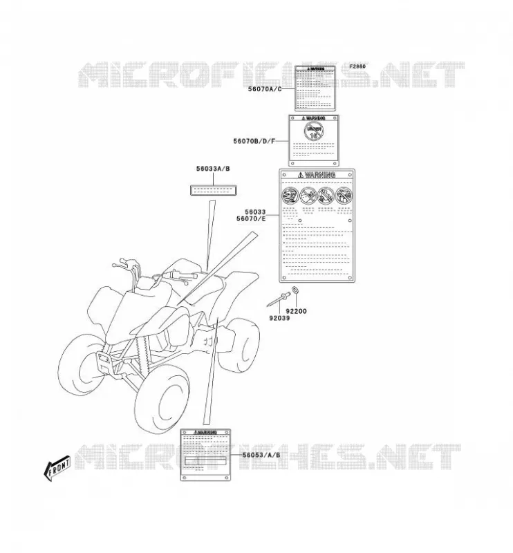 LABELS Kawasaki QUAD 400 2005 KFX400  KSF400-A3