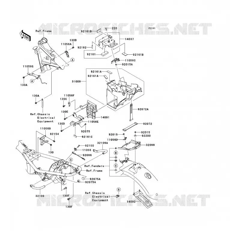 FRAME PARTS (COUVERTURE) Kawasaki MOTOS 800 2013 W800  EJ800ADFA