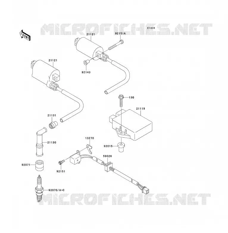 IGNITION SYSTEM Kawasaki MOTOS 500 2004 ER-5  ER500-C4P