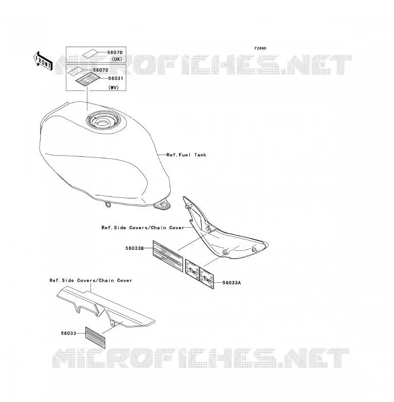 LABELS Kawasaki MOTOS 500 2004 ER-5  ER500-C4P