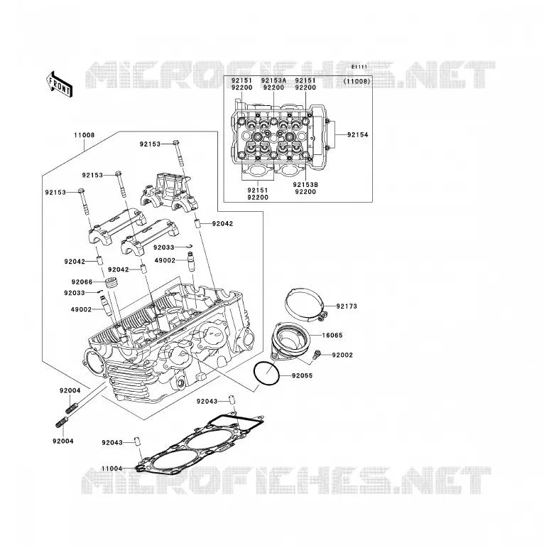 CYLINDER HEAD Kawasaki MOTOS 650 2012 VERSYS 650 ABS  KLE650DCFW