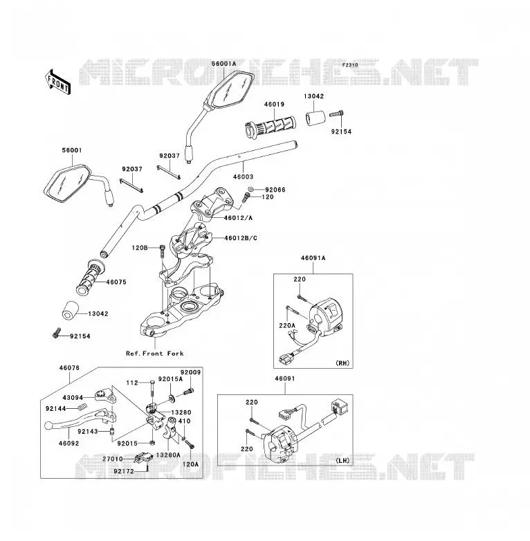 HANDLEBAR Kawasaki MOTOS 650 2012 VERSYS 650 ABS  KLE650DCFW