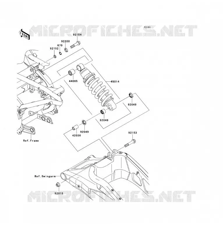 SUSPENSION - SHOCK ABSORBER Kawasaki MOTOS 650 2012 VERSYS 650 ABS  KLE650DCFW
