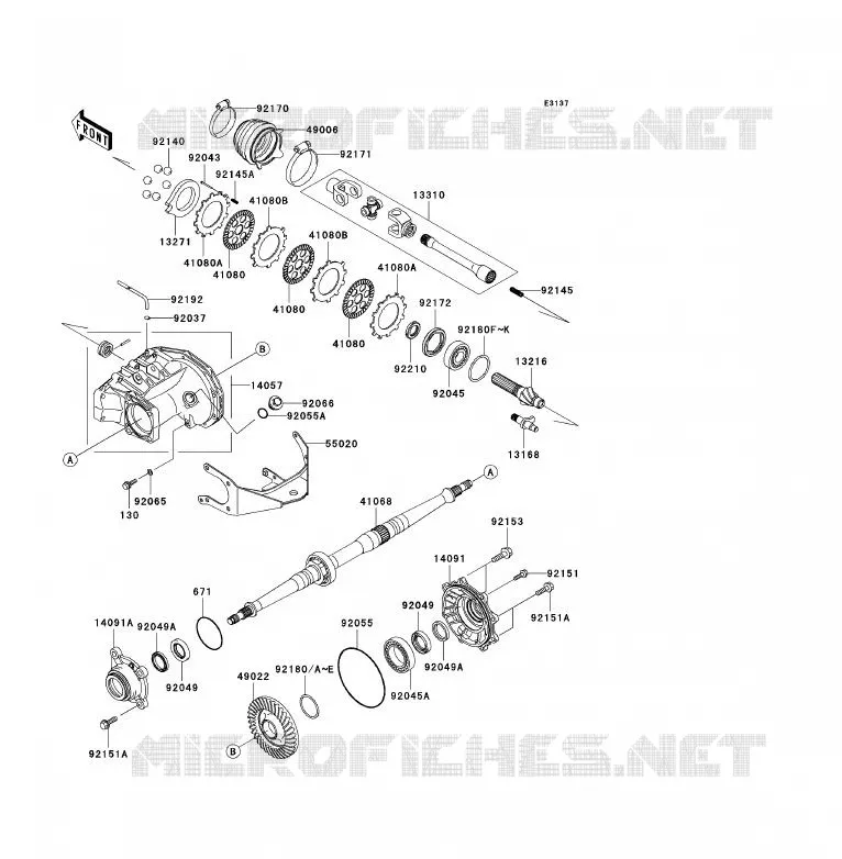 DRIVE SHAFT(ARRI&Egrave;RE) Kawasaki QUAD 360 2009 KVF360  KVF360B9F