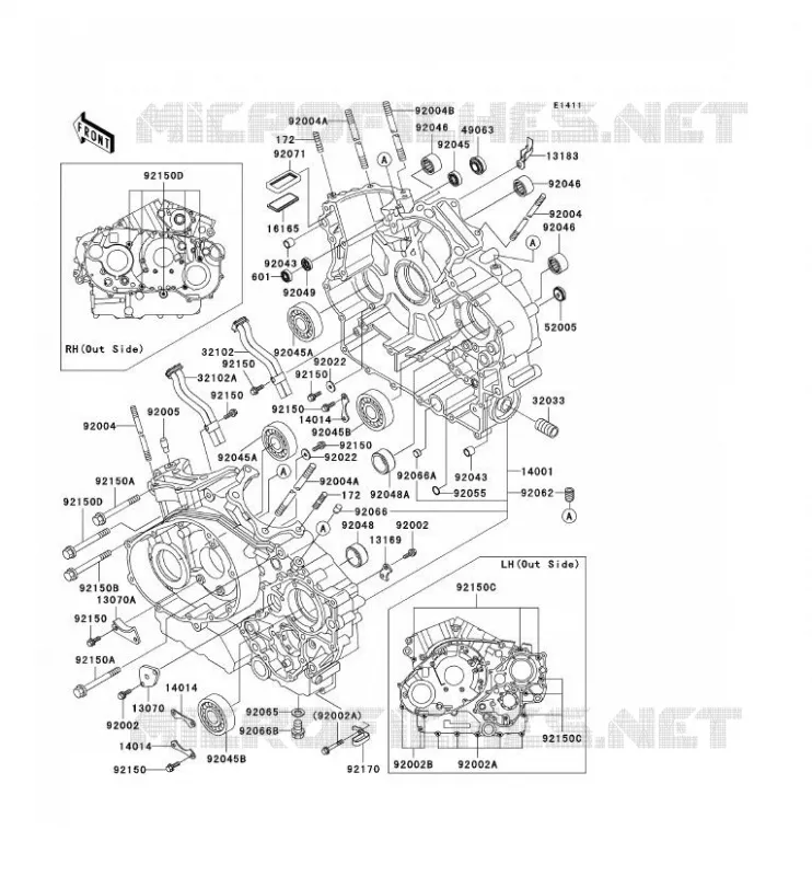 CRANKCASE(S) Kawasaki MOTOS 1500 1997 VN1500 CLASSIC  VN1500-D2A