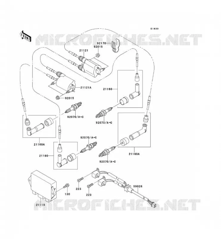 IGNITION SYSTEM Kawasaki MOTOS 1500 1998 VN1500 CLASSIC  VN1500-E1
