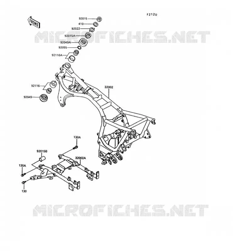 CHASSIS Kawasaki MOTOS 1000 1993 1000GTR  ZG1000-A8