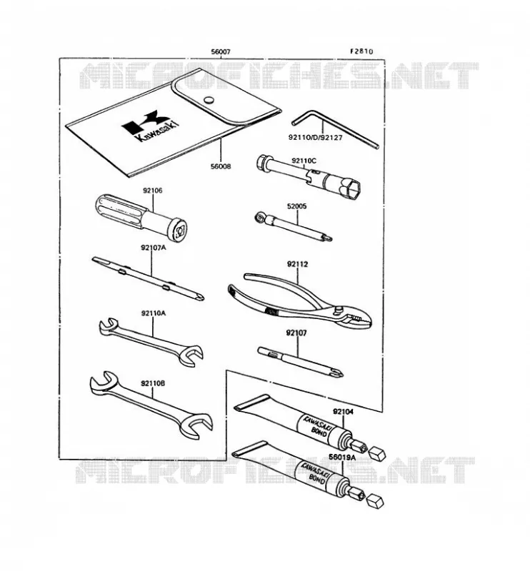 TOOL Kawasaki MOTOS 1000 1993 1000GTR  ZG1000-A8