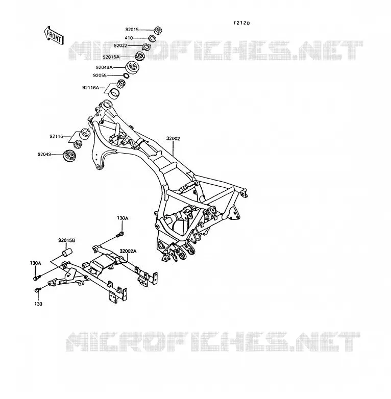 CHASSIS Kawasaki MOTOS 1000 1993 1000GTR  ZG1000-A8