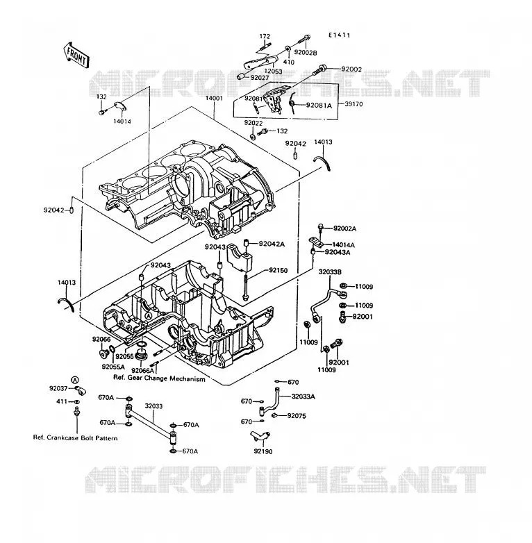 CRANKCASE(S) Kawasaki MOTOS 1000 1993 1000GTR  ZG1000-A8
