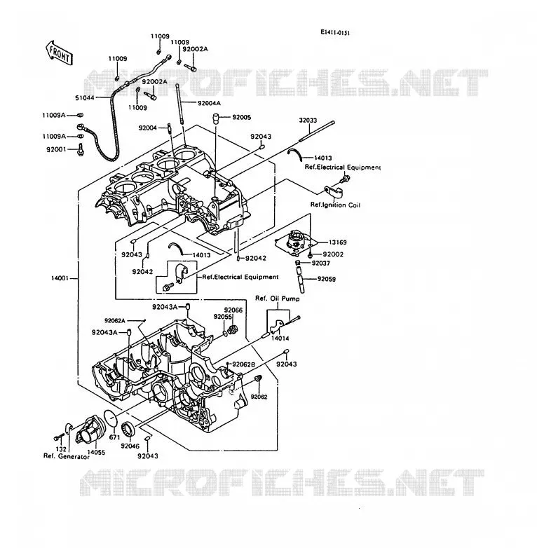 CRANKCASE(S) Kawasaki MOTOS 600 1996 GPX600R  ZX600-C9