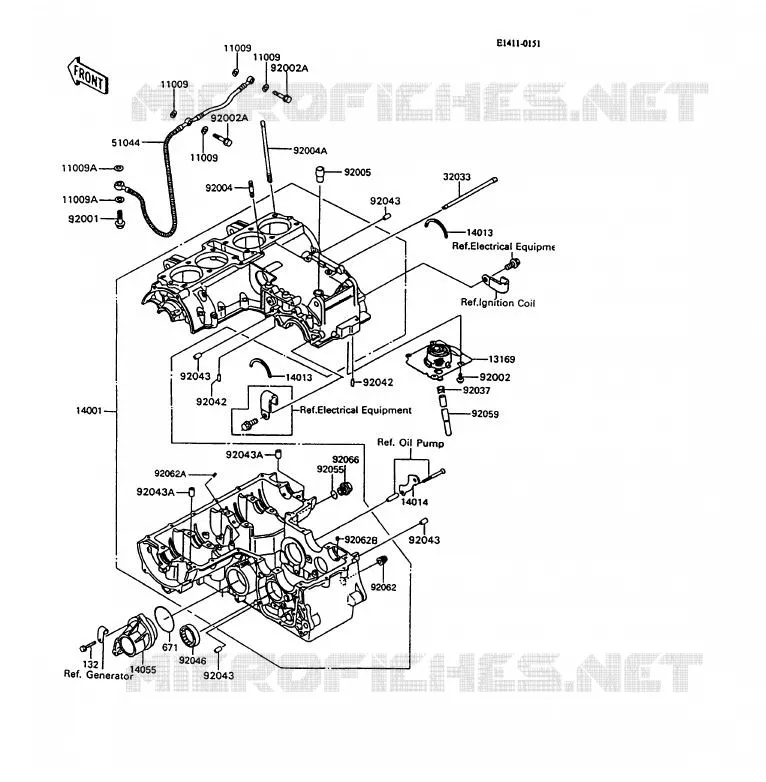 CRANKCASE(S) Kawasaki MOTOS 600 1996 GPX600R  ZX600-C9
